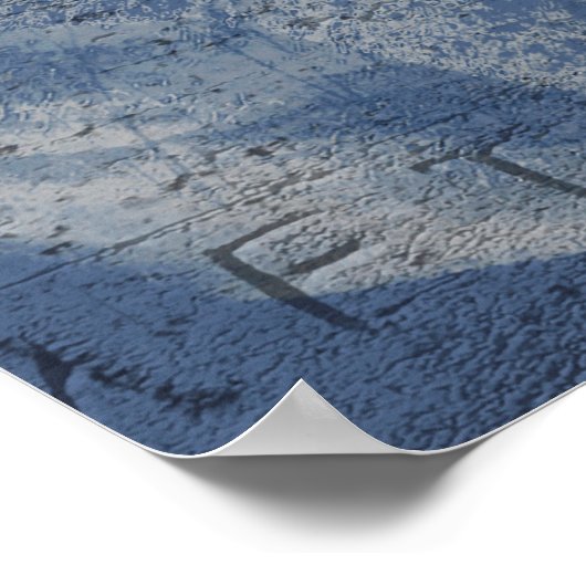 Abstracte blauwe boomgaard poster (Hoek)