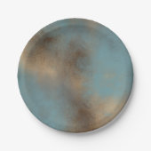 Abstracte blauwe Cream Art Papieren Bordje (Voorkant)