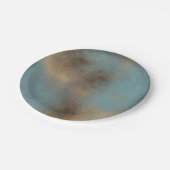 Abstracte blauwe Cream Art Papieren Bordje (Gekanteld)