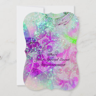ABSTRACTE BLAUWE EDELSTEEN,ROZE TEAL PAARSE GOLVEN KAART