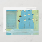 Abstracte blauwe eierparade briefkaart (Voorkant / Achterkant)