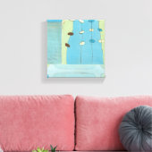 Abstracte blauwe eierparade canvas afdruk (Insitu (Woonkamer))