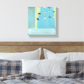 Abstracte blauwe eierparade canvas afdruk (Insitu (Slaapkamer))