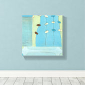Abstracte blauwe eierparade canvas afdruk (Insitu (Houten vloer))