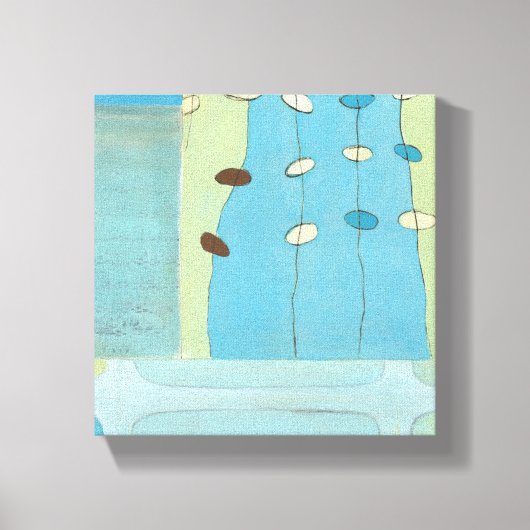 Abstracte blauwe eierparade canvas afdruk (Voorkant)