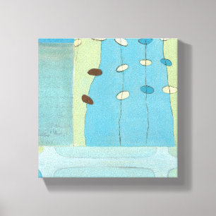 Abstracte blauwe eierparade canvas afdruk