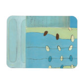 Abstracte blauwe eierparade magneet (Horizontaal)