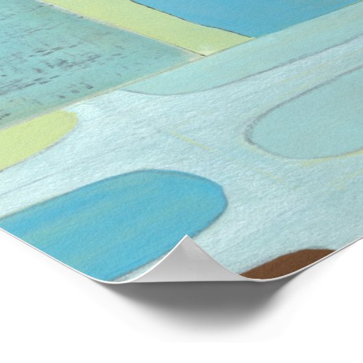 Abstracte blauwe eierparade poster (Hoek)