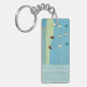 Abstracte blauwe eierparade sleutelhanger (Voorkant Links)