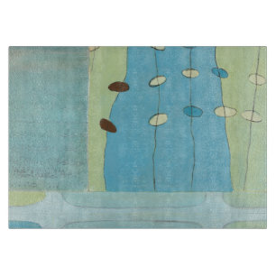 Abstracte blauwe eierparade snijplank