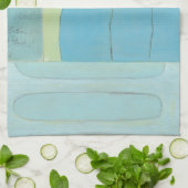 Abstracte blauwe eierparade theedoek (Gevouwen)