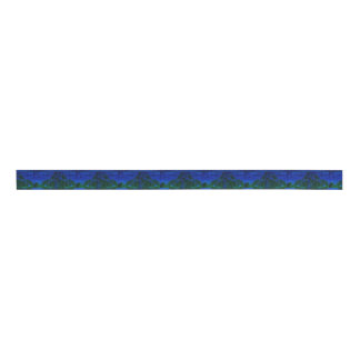 Abstracte Blauwe en groene Dye Swirls Grosgrain Lint
