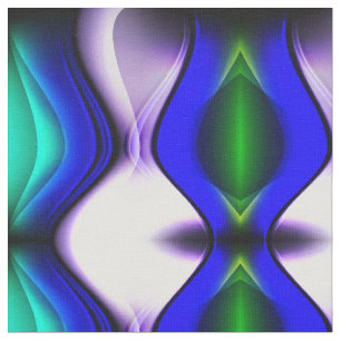 Abstracte Blauwe en Groene Golven Stof