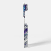 Abstracte blauwe en Paarse alcoholinkt iPhone Hoesje (Linkerkant)