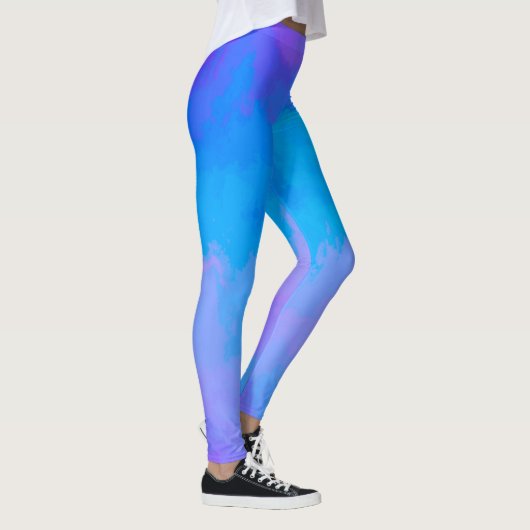 Abstracte Blauwe en Roze Leggings (Rechts)