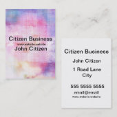 Abstracte blauwe en roze oceaantextuur visitekaartje (Voorkant / Achterkant)