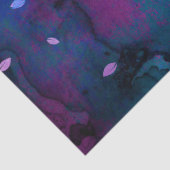 Abstracte Blauwe en Roze Zwemmen en Blauwbladeren  Tissuepapier (Detail)