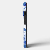 Abstracte blauwe en witte bladeren Case-Mate iPhone case (Achterkant / Links)