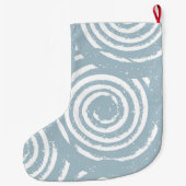 Abstracte Blauwe en Witte Cirkels Grote Kerstsok (Achterkant)