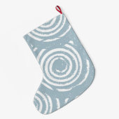 Abstracte Blauwe en Witte Cirkels Grote Kerstsok (Achterkant (Hangend))