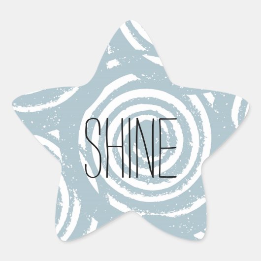 Abstracte Blauwe en Witte Cirkels Ster Sticker (Voorkant)