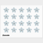 Abstracte Blauwe en Witte Cirkels Ster Sticker (Vel)