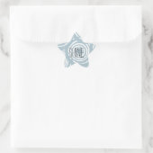 Abstracte Blauwe en Witte Cirkels Ster Sticker (Tas)