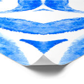 Abstracte blauwe en witte, met de hand getekende t poster (Hoek)