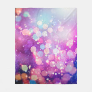 Abstracte blauwe en zilverglittershi fleece deken