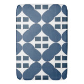 Abstracte Blauwe Geometrische Vormen Badmat (Voorkant Verticaal)