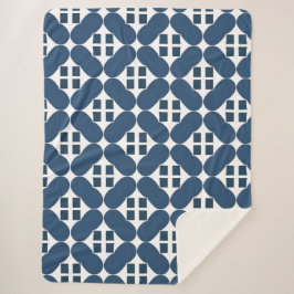 Abstracte blauwe geometrische vormen sherpa deken