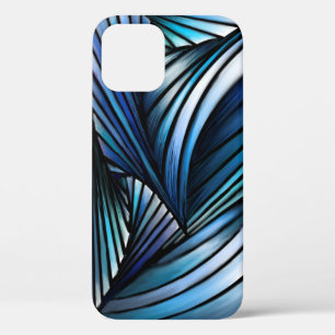 Abstracte blauwe golf iPhone 12 hoesje