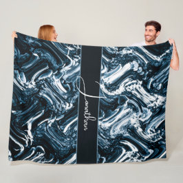 Abstracte blauwe golf fleece deken