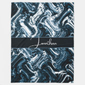 Abstracte blauwe golf fleece deken (Voorkant)