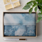 Abstracte blauwe golven of wolken op de ontkoppeli tissuepapier (Geschenk)