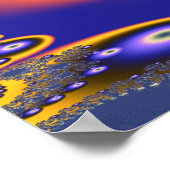 Abstracte blauwe goudkunst 3 poster (Hoek)