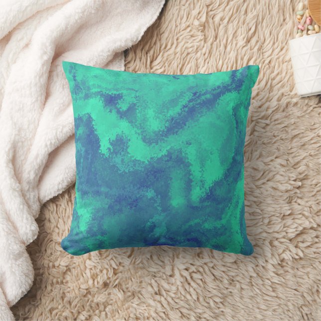 Abstracte blauwe groene diffusie kussen (Deken)