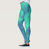 Abstracte blauwe groene diffusie leggings (Links)