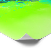 Abstracte blauwe groene hedendaagse moderne kunst  poster (Hoek)