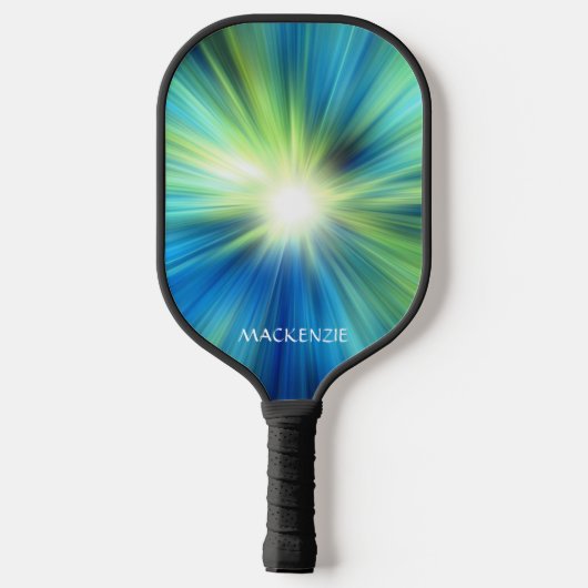 Abstracte blauwe groene kleur barst op maat pickleball paddle (Achterkant)