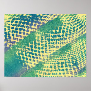 Abstracte blauwe groene paarse gele patroonposters poster