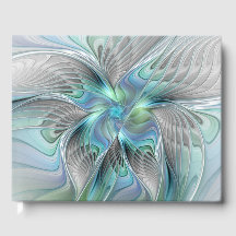Abstracte blauwe groene vlinder fantasie fractale 