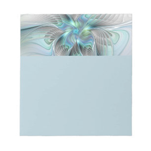 Abstracte blauwe groene vlinder fantasie fractale notitieblok