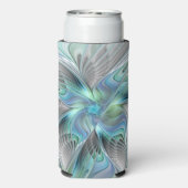 Abstracte blauwe groene vlinder Fantasy Fractal Ar (Seltzer Achterkant)