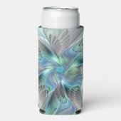 Abstracte blauwe groene vlinder Fantasy Fractal Ar (Seltzer Voorkant)