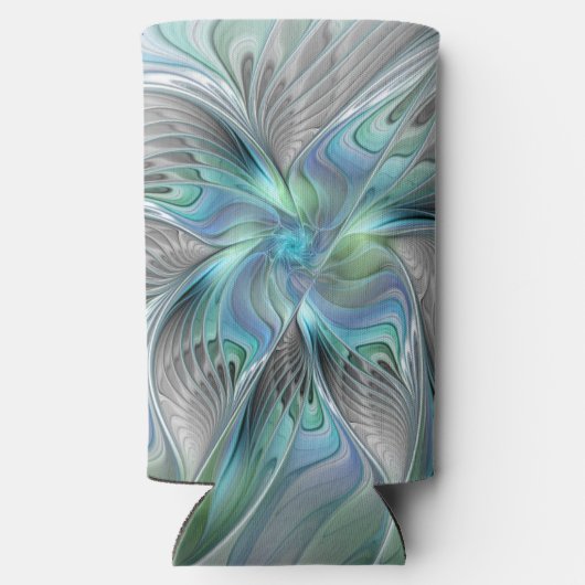 Abstracte blauwe groene vlinder Fantasy Fractal Ar (Achterkant)