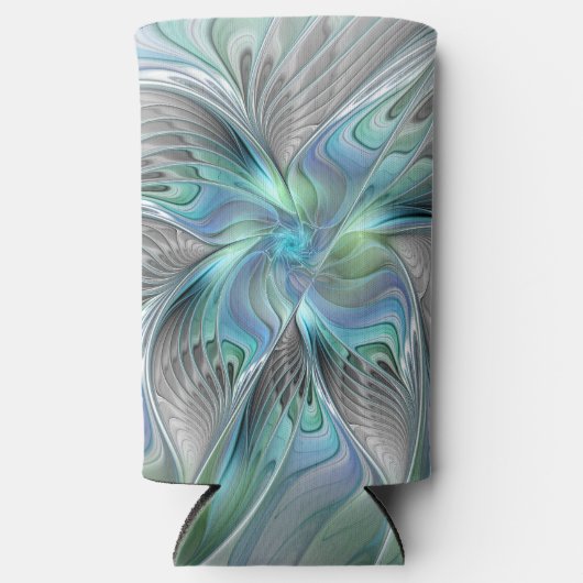 Abstracte blauwe groene vlinder Fantasy Fractal Ar (Voorkant)