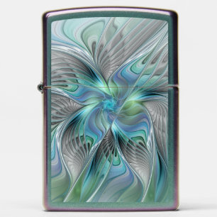 Abstracte blauwe groene vlinder Fantasy Fractal Ar