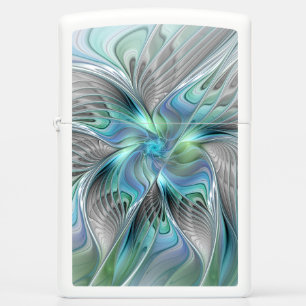 Abstracte blauwe groene vlinder Fantasy Fractal Ar