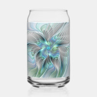 Abstracte blauwe groene vlinder Fantasy Fractal Ar